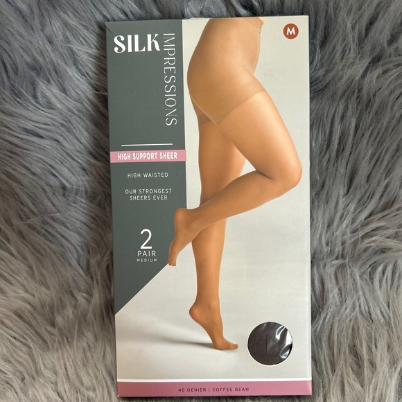 Silk Impressions Sheer High Support Womens Size Medium Coffee Bean High Waisted - Picture 1 of 4